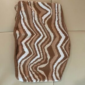 Mint Vanilla Brown and White Zigzag Patterned Tube Top